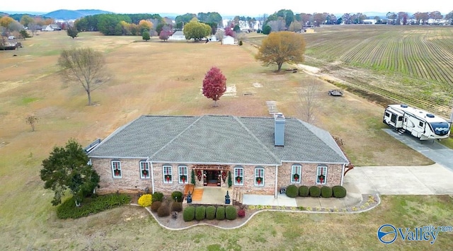 drone / aerial view featuring a rural view