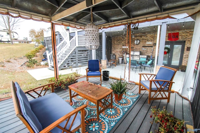 view of patio with a deck