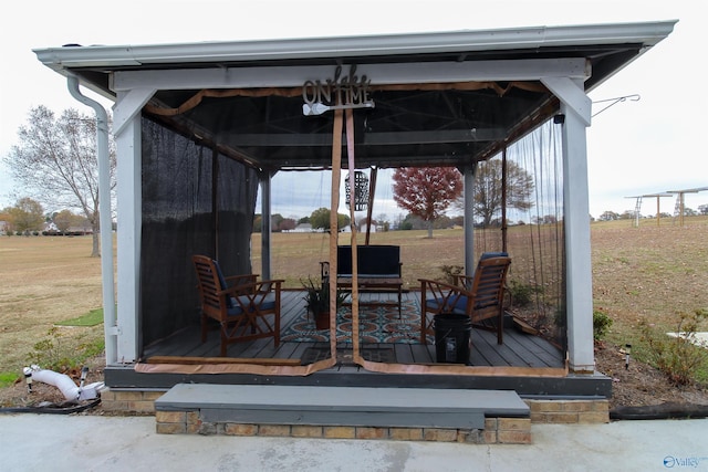 view of patio featuring a deck