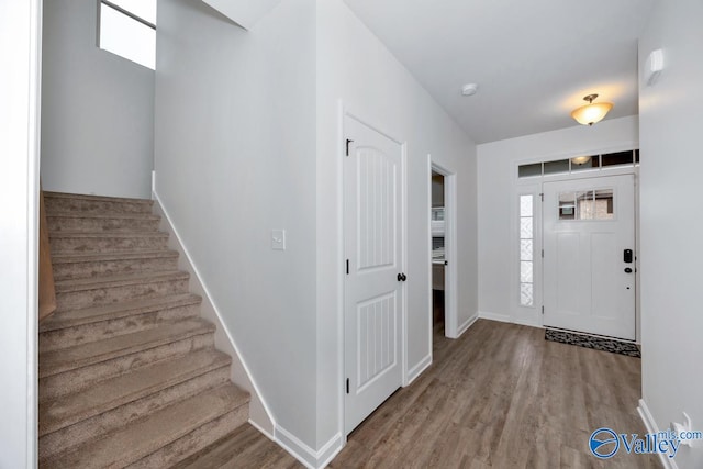 entrance foyer featuring light wood-type flooring