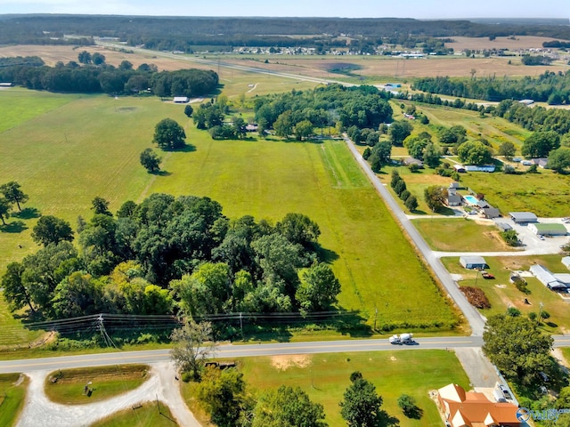 aerial view with a rural view