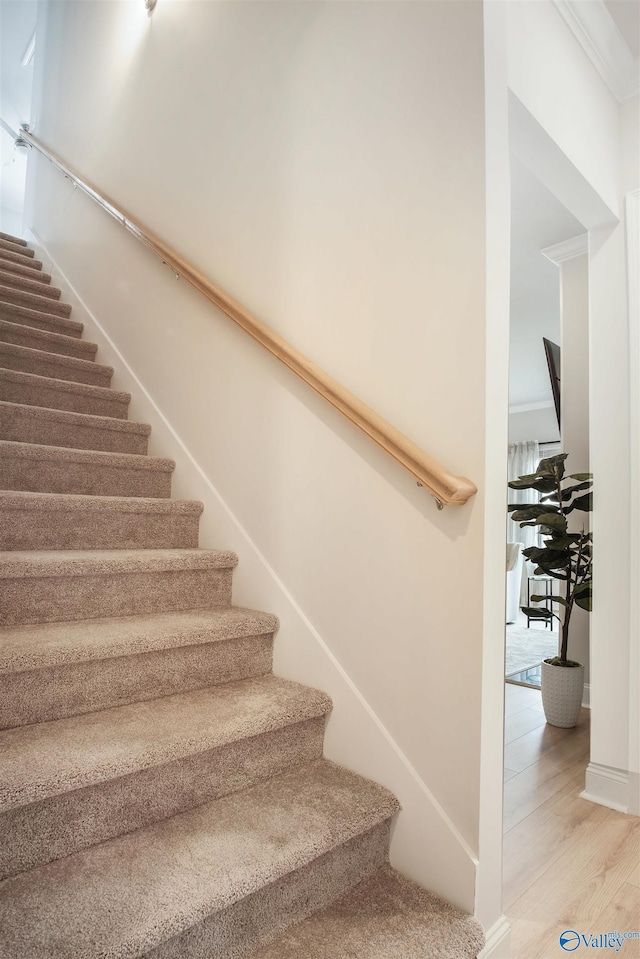 106 Kite Cir, Madison, AL 35756 - stairs with wood finished floors and baseboards