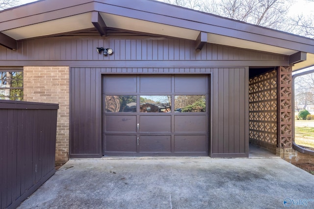 garage with driveway