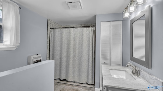 111 Althea St, Gadsden, AL 35904 - bathroom with a closet, vanity, and a shower with curtain