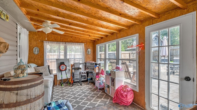111 Althea St, Gadsden, AL 35904 - sunroom featuring a ceiling fan