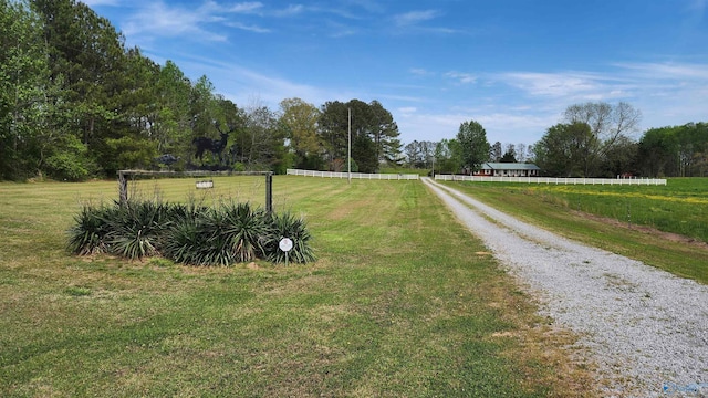 view of road featuring a rural view