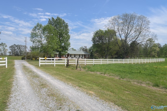 view of road featuring a rural view