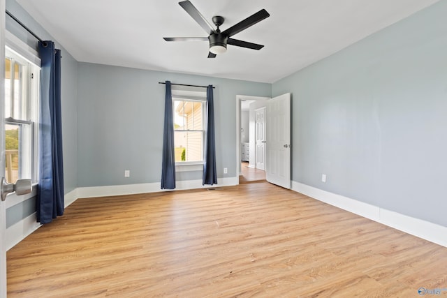 265 Dorning Rd, Harvest, AL 35749 - unfurnished bedroom with light wood-style flooring, baseboards, and ceiling fan