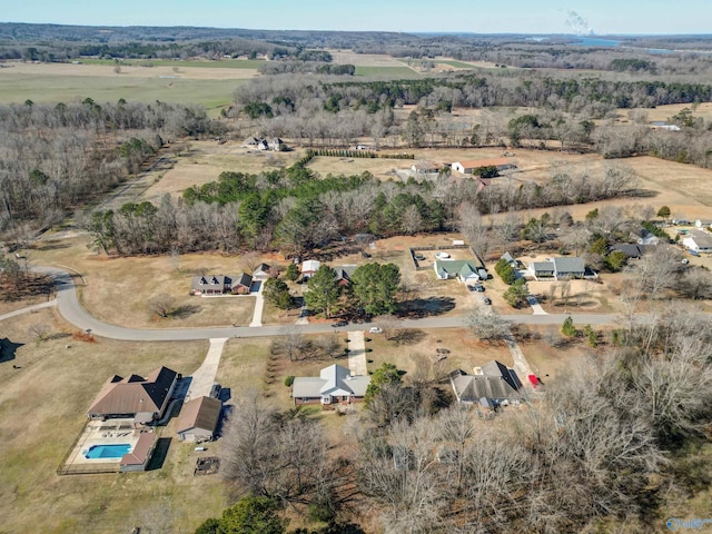 aerial view with a rural view