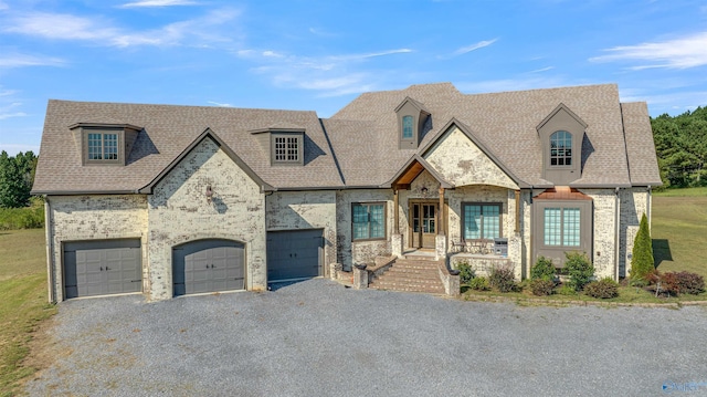 french country style house featuring a garage