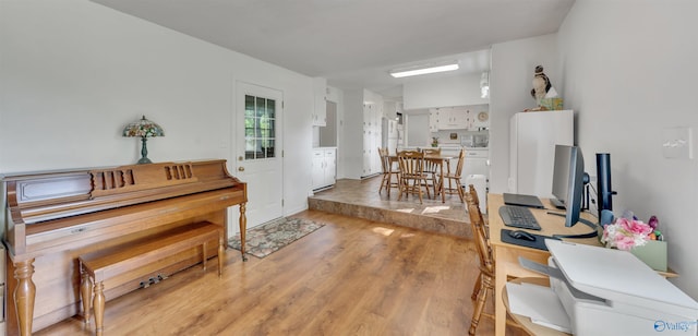 miscellaneous room featuring light hardwood / wood-style floors