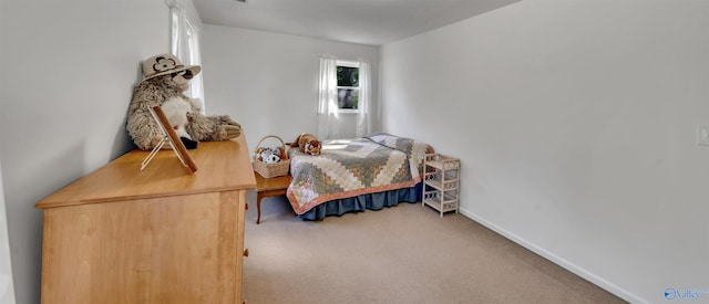 bedroom featuring carpet