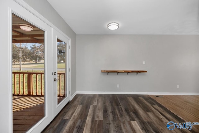 interior space featuring dark hardwood / wood-style flooring