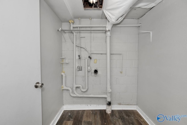 washroom featuring dark hardwood / wood-style flooring