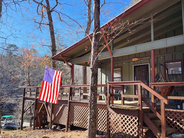 deck featuring covered porch