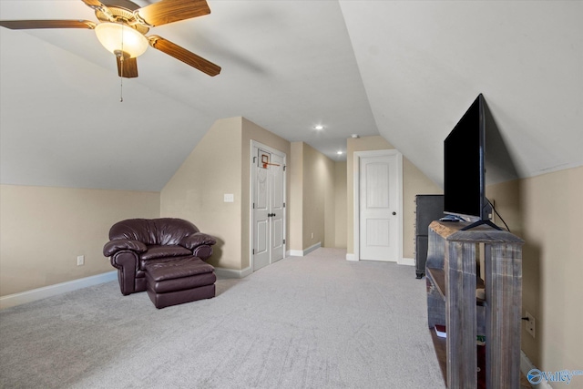 22915 Pin Oak Dr, Athens, AL 35613 - sitting room with carpet, lofted ceiling, and baseboards