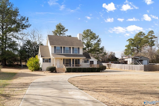 view of front of property with covered porch