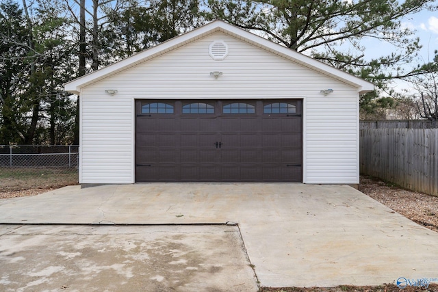 view of garage