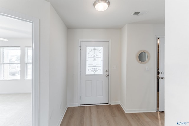 foyer featuring light hardwood / wood-style floors