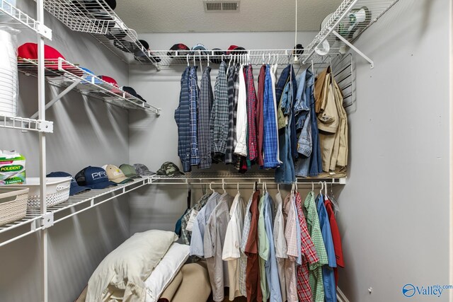 spacious closet featuring visible vents