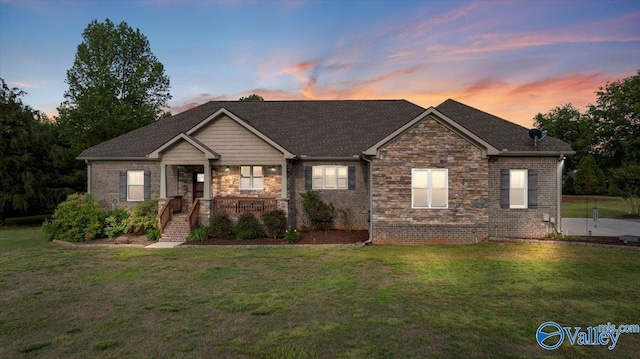 591 Nix Rd, Hazel Green, AL 35750 - craftsman house featuring a front yard and stone siding