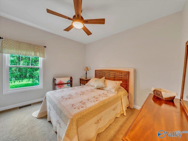 591 Nix Rd, Hazel Green, AL 35750 - bedroom featuring carpet flooring, baseboards, and a ceiling fan