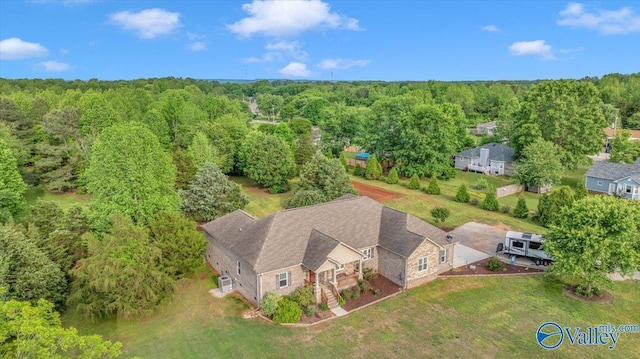 591 Nix Rd, Hazel Green, AL 35750 - aerial view of property and surrounding area featuring a heavily wooded area