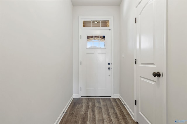 entryway with dark hardwood / wood-style floors