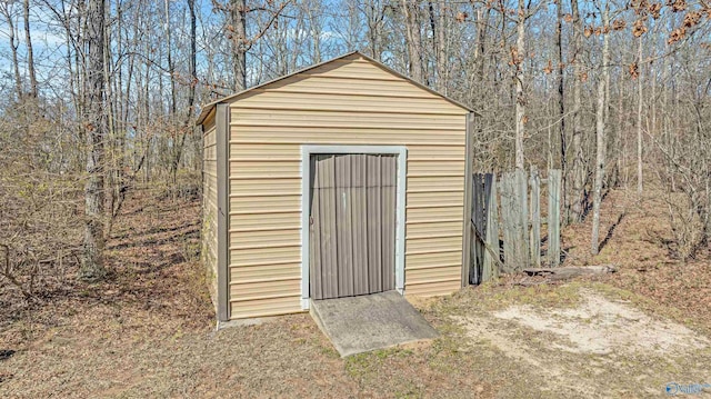 view of shed