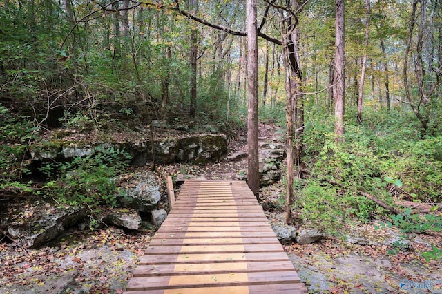 surrounding community with a forest view