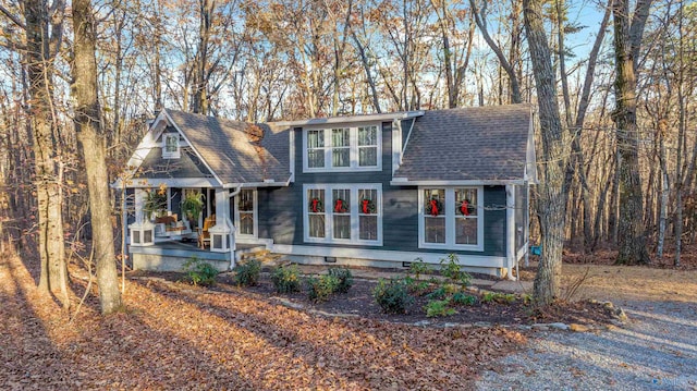 view of front facade featuring covered porch