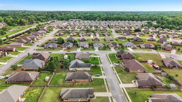 aerial view featuring a residential view