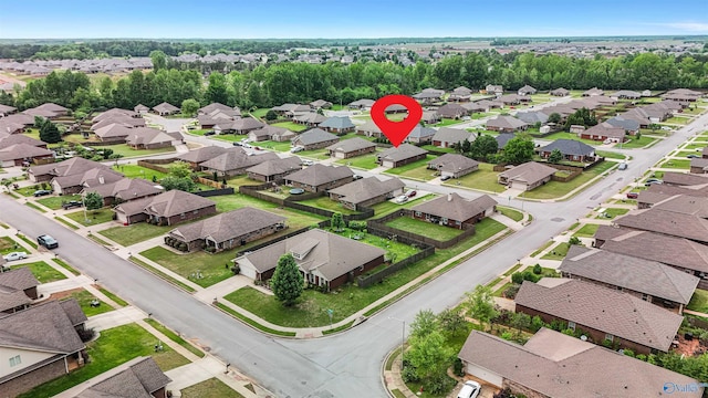 drone / aerial view featuring a residential view