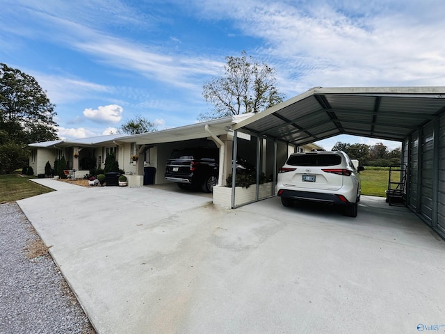 view of car parking with a carport