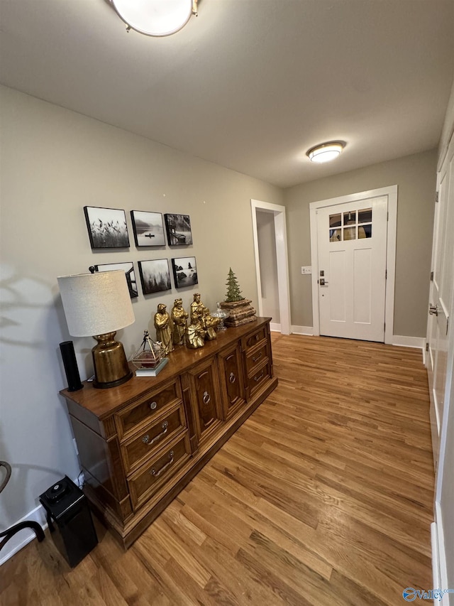 foyer featuring light hardwood / wood-style flooring