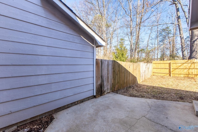 view of patio featuring a fenced backyard