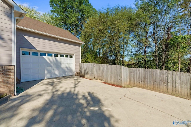 view of garage