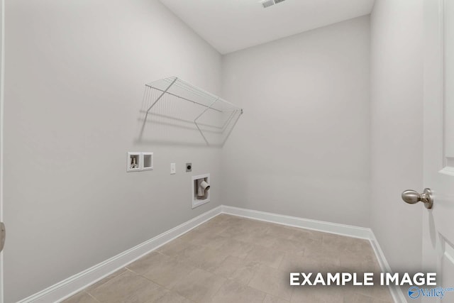 laundry room featuring electric dryer hookup and washer hookup