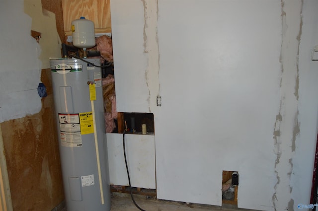 utility room with water heater