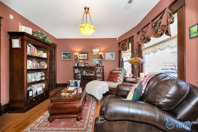 living room featuring hardwood / wood-style floors