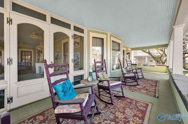 view of patio with a porch