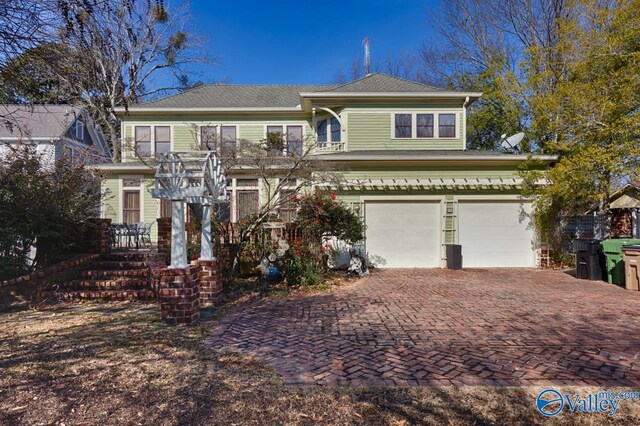 view of front of house with a garage