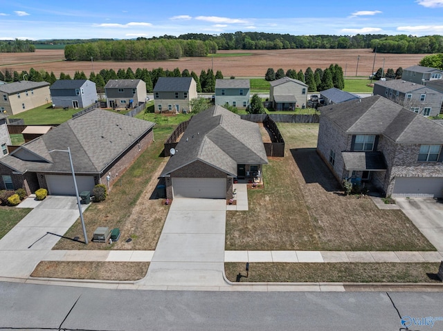 bird's eye view with a residential view