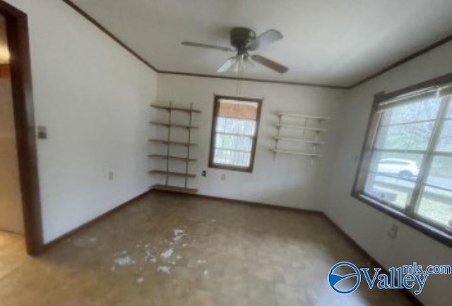 unfurnished bedroom with ceiling fan