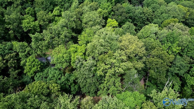 birds eye view of property with a view of trees