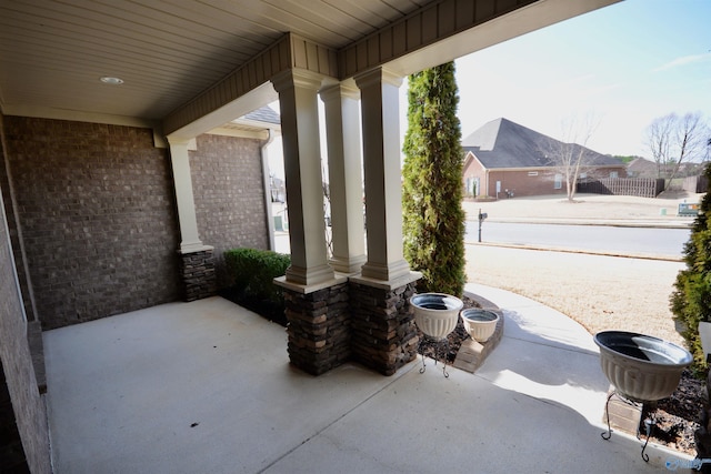 view of patio with a porch