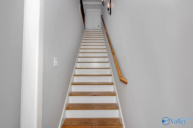 22938 Gunner Cir, Athens, AL 35613 - staircase featuring wood finished floors and baseboards