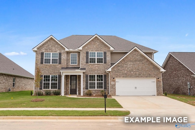 view of front of home with a front lawn