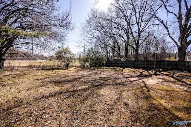 view of yard with fence