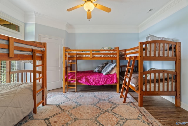 511 Pine Island Cir, Scottsboro, AL 35769 - bedroom featuring ornamental molding and wood finished floors